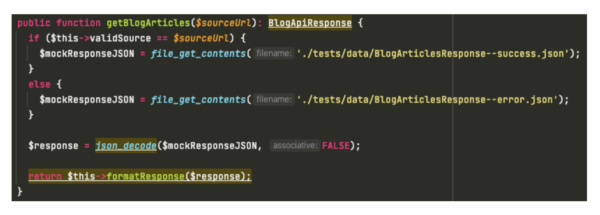 A mock unit test example